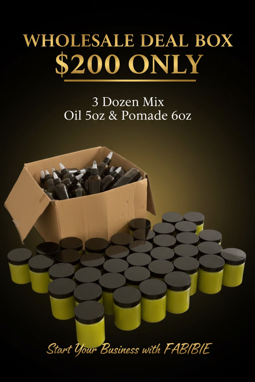 Start your own business with FABIBIE 3 douzaine oil malange ak pomade 200 dollars
